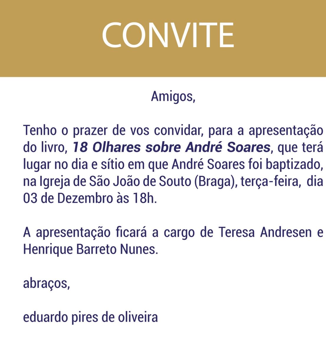 Book Launch "18 Olhares sobre Andr Soares"