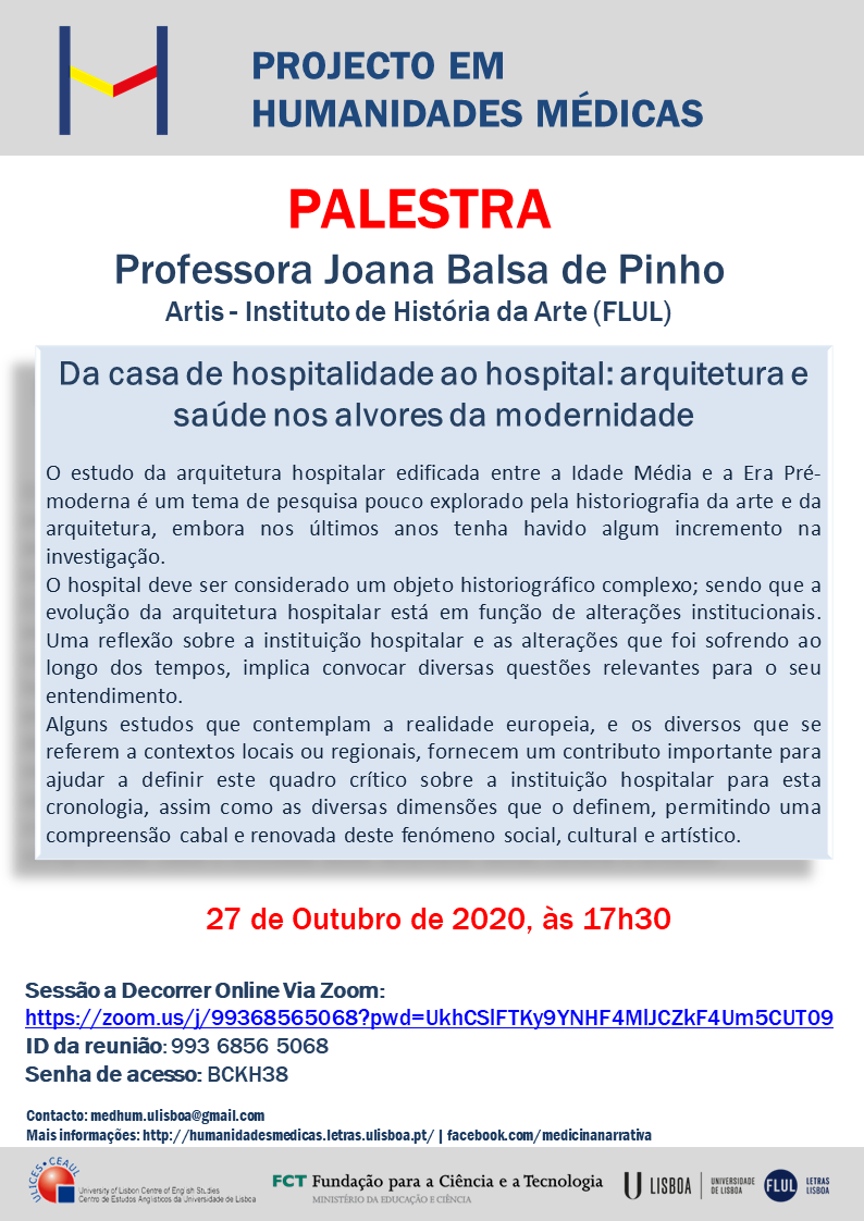 ONLINE LECTURE WITH PROF. JOANA BALSA DE PINHO [ARTIS-IHA / FLUL]