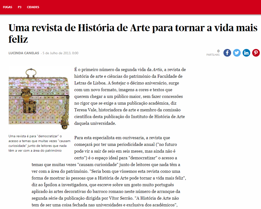 Uma revista de Histria de Arte para tornar a vida mais feliz