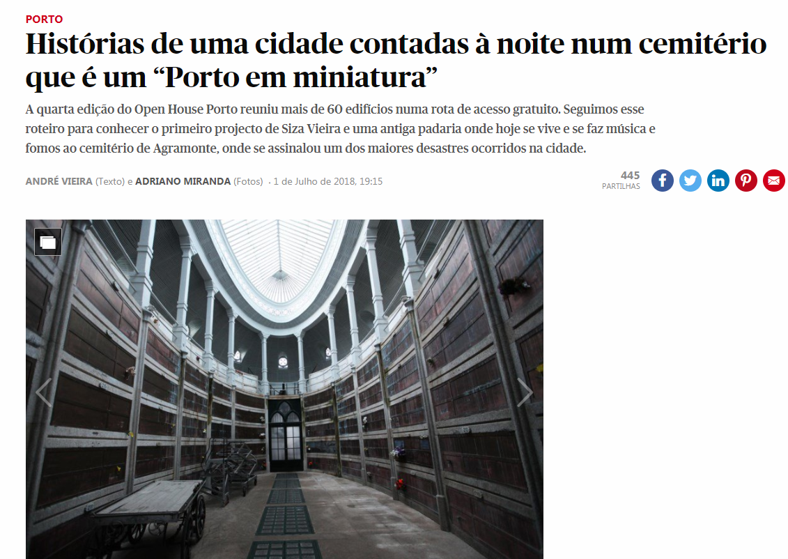 Histrias de uma cidade contadas  noite num cemitrio que  um "Porto em miniatura"